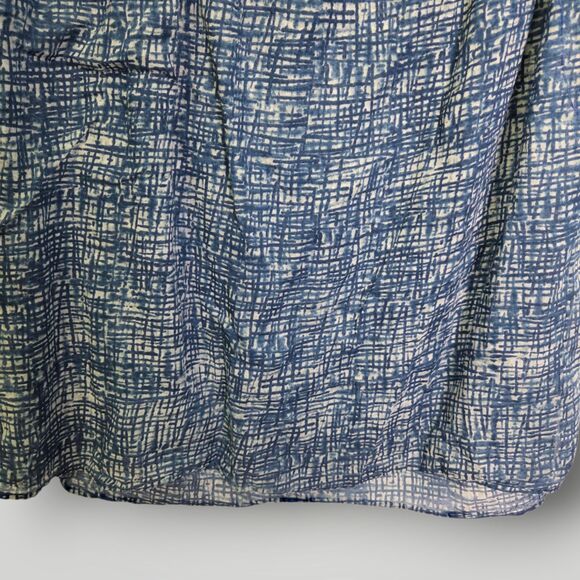 Talbots Blue Abstract Print Cotton Blouse Size Large - Picture 5 of 8